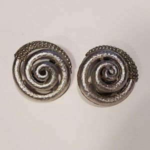 Vintage Monet, Spiral Clip on Earrings